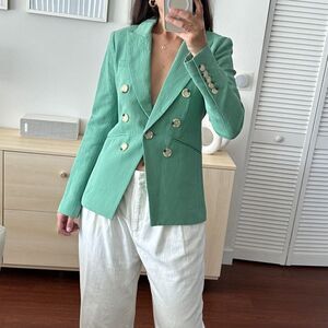 NWT Veronica Beard Jacket Womens 2 Emsley Double Breasted Linen Blend Blazer